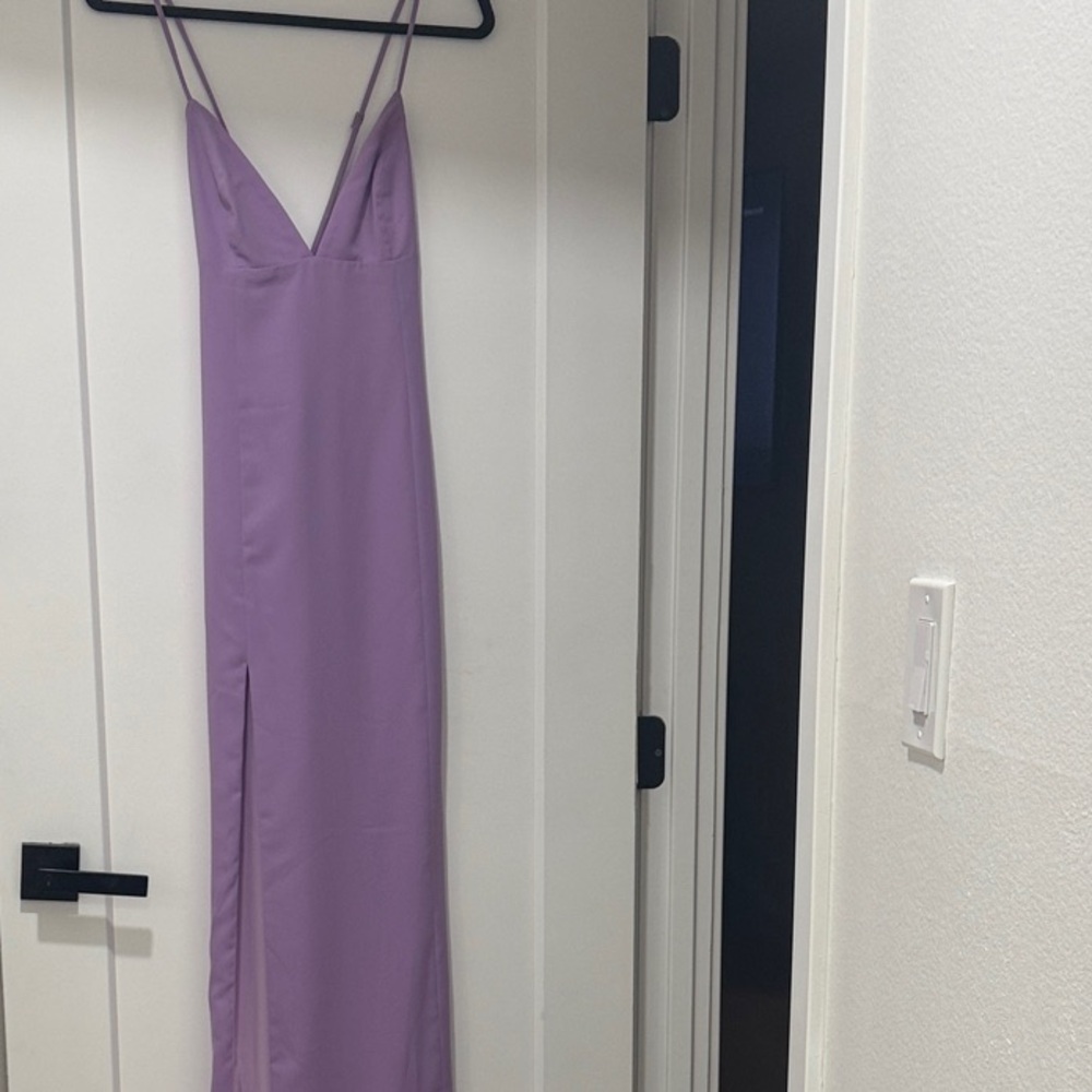 Lovers + Friends Lavender Slip Maxi Dress with Side Slit